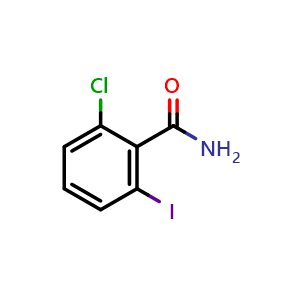 Chemical structure of 2-Chloro-6-iodobenzamide , CAS 1261686-40-1, AChemBlock W162269