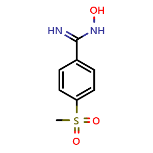 Chemical structure of N-Hydroxy-4-methanesulfonylbenzene-1-carboximidamide , CAS 56935-74-1, AChemBlock W162276