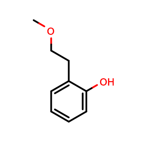 Chemical structure of 2-(2-Methoxyethyl)phenol , CAS 330976-39-1, AChemBlock W162280