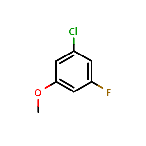 Chemical structure of 1-Chloro-3-fluoro-5-methoxybenzene , CAS 202925-08-4, AChemBlock W162295