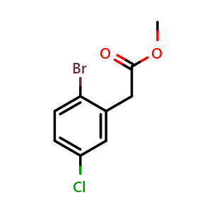 Chemical structure of Methyl 2-(2-bromo-5-chlorophenyl)acetate , CAS 455957-76-3, AChemBlock W162307
