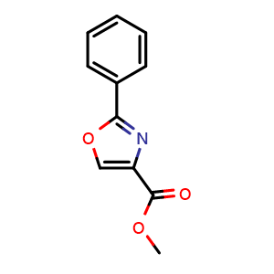 Chemical structure of Methyl 2-phenyloxazole-4-carboxylate , CAS 59171-72-1, AChemBlock W162310