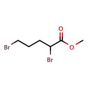 Chemical structure of Methyl 2,5-dibromopentanoate , CAS 50995-48-7, AChemBlock W162323