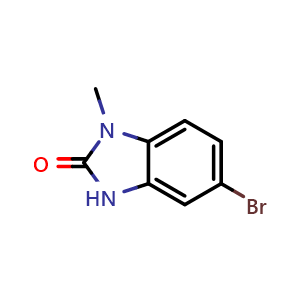 Chemical structure of 5-Bromo-1-methyl-1,3-dihydro-2H-benzo[d]imidazol-2-one , CAS 84712-08-3, AChemBlock W162340