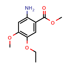 Chemical structure of Methyl 2-amino-5-ethoxy-4-methoxybenzoate , CAS 214470-85-6, AChemBlock W162360