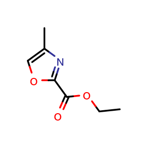 Chemical structure of Ethyl 4-methyloxazole-2-carboxylate , CAS 90892-99-2, AChemBlock W162371