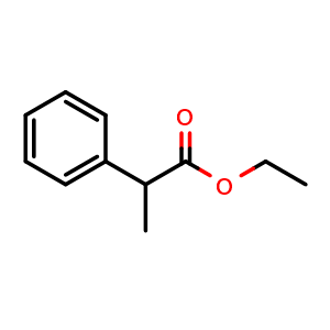 Chemical structure of Ethyl 2-phenylpropanoate , CAS 2510-99-8, AChemBlock W162385