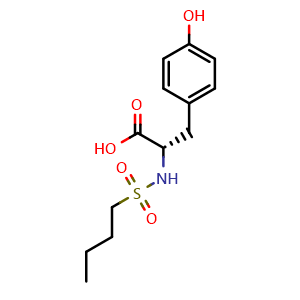 Chemical structure of (S)-2-(Butylsulfonamido)-3-(4-hydroxyphenyl)propanoic acid , CAS 149490-60-8, AChemBlock W162393