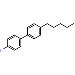 Chemical structure of 4-Pentyl-4'-iodobiphenyl , CAS 69971-79-5, AChemBlock W162402