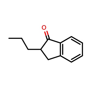 Chemical structure of 2-Propyl-2,3-dihydro-1H-inden-1-one , CAS 92013-10-0, AChemBlock W162410