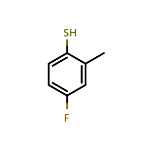 Chemical structure of 4-Fluoro-2-methylthiophenol , CAS 845823-04-3, AChemBlock W162447