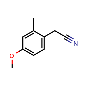 Chemical structure of 4-Methoxy-2-methylphenylacetonitrile , CAS 262298-02-2, AChemBlock W162450