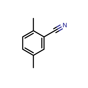 Chemical structure of 2,5-Dimethylbenzonitrile , CAS 13730-09-1, AChemBlock W162462