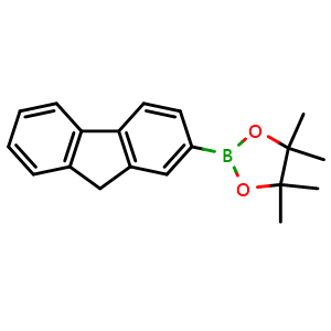 Chemical structure of 2-(9H-Fluoren-2-yl)-4,4,5,5-tetramethyl-[1,3,2]dioxaborolane , CAS 922706-40-9, AChemBlock W162505