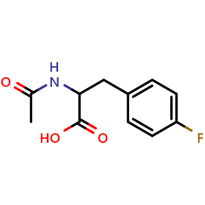 Chemical structure of 2-Acetamido-3-(4-fluorophenyl)propanoic acid , CAS 17481-06-0, AChemBlock W162515