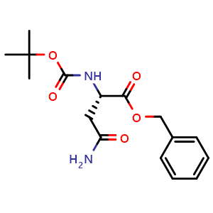 Chemical structure of (S)-Benzyl 4-amino-2-((tert-butoxycarbonyl)amino)-4-oxobutanoate , CAS 13512-57-7, AChemBlock W162532