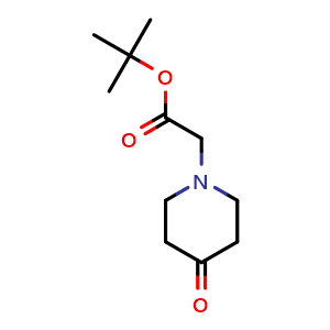 Chemical structure of tert-Butyl 2-(4-oxopiperidin-1-yl)acetate , CAS 149554-03-0, AChemBlock W162542