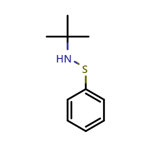 Chemical structure of N-(tert-Butyl)-S-phenylthiohydroxylamine , CAS 19117-31-8, AChemBlock W162544