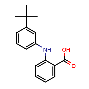 Chemical structure of 2-((3-(tert-Butyl)phenyl)amino)benzoic acid , CAS 17332-54-6, AChemBlock W162547