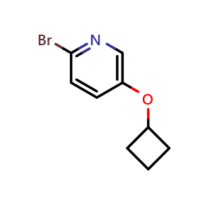 Chemical structure of 2-Bromo-5-cyclobutoxypyridine , CAS 1177269-07-6, AChemBlock W162583