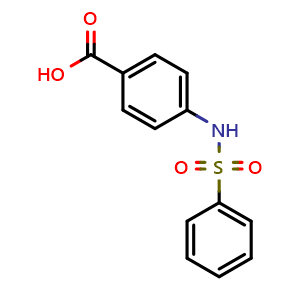 Chemical structure of 4-(Phenylsulfonamido)benzoic acid , CAS 28547-16-2, AChemBlock W162631