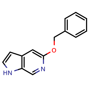 Chemical structure of 5-(Benzyloxy)-1H-pyrrolo[2,3-c]pyridine , CAS 17288-54-9, AChemBlock W162643