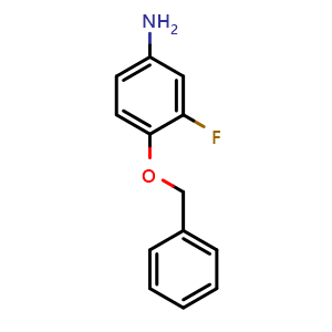 Chemical structure of 4-(Benzyloxy)-3-fluoroaniline , CAS 168268-00-6, AChemBlock W162645