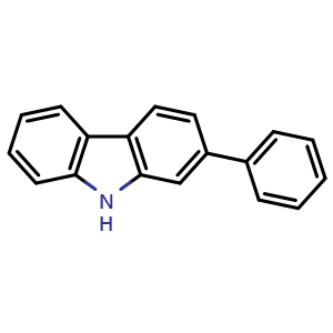 Chemical structure of 2-Phenyl-9H-carbazole , CAS 88590-00-5, AChemBlock W162658