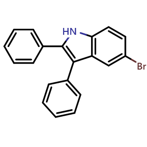 Chemical structure of 5-Bromo-2,3-diphenyl-1H-indole , CAS 1259224-11-7, AChemBlock W162666
