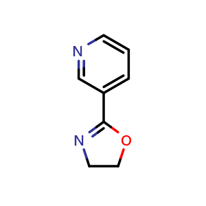 Chemical structure of 2-(Pyridin-3-yl)-4,5-dihydrooxazole , CAS 40055-37-6, AChemBlock W162682