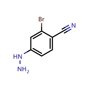 Chemical structure of 2-Bromo-4-hydrazinylbenzonitrile , CAS 263845-82-5, AChemBlock W162685