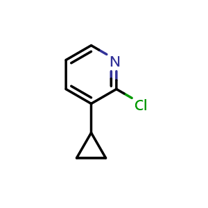 Chemical structure of 2-Chloro-3-cyclopropylpyridine , CAS 865664-04-6, AChemBlock W162694