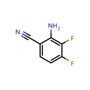Chemical structure of 2-Amino-3,4-difluorobenzonitrile , CAS 1384265-40-0, AChemBlock W162709