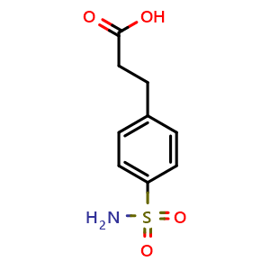 Chemical structure of 3-(4-Sulfamoylphenyl)propanoic acid , CAS 90610-69-8, AChemBlock W162722