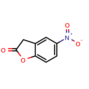 Chemical structure of 5-Nitrobenzofuran-2(3H)-one , CAS 21997-23-9, AChemBlock W162740