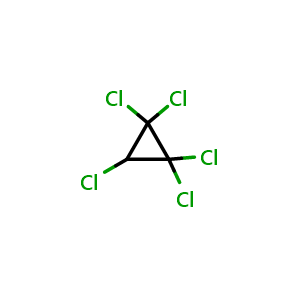 Chemical structure of 1,1,2,2,3-Pentachlorocyclopropane , CAS 6262-51-7, AChemBlock W162766