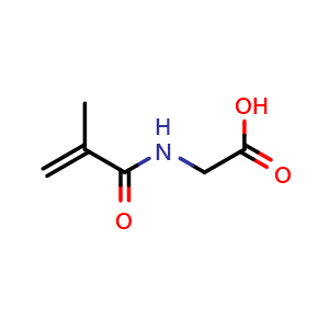 Chemical structure of 2-Methacrylamidoacetic acid , CAS 23578-45-2, AChemBlock W162783