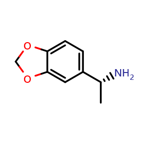 Chemical structure of (R)-1-(Benzo[d][1,3]dioxol-5-yl)ethanamine , CAS 210488-54-3, AChemBlock W162795