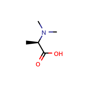 Chemical structure of (R)-2-(Dimethylamino)propanoic acid , CAS 157431-09-9, AChemBlock W162796