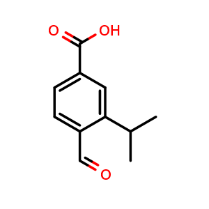 Chemical structure of 4-Formyl-3-isopropylbenzoic acid , CAS 1289016-68-7, AChemBlock W162797
