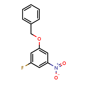 Chemical structure of 1-(Benzyloxy)-3-fluoro-5-nitrobenzene , CAS 1536920-33-8, AChemBlock W162836