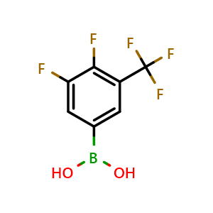 Chemical structure of (3,4-Difluoro-5-(trifluoromethyl)phenyl)boronic acid , CAS 864759-64-8, AChemBlock W162845