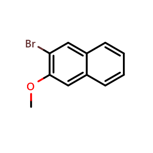 Chemical structure of 2-Bromo-3-methoxynaphthalene , CAS 68251-77-4, AChemBlock W162856