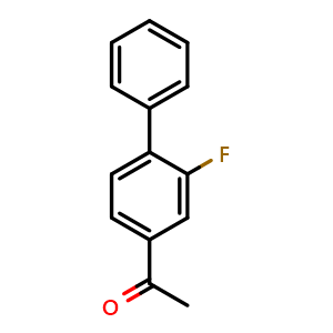 Chemical structure of 1-(2-Fluoro-[1,1'-biphenyl]-4-yl)ethan-1-one , CAS 42771-79-9, AChemBlock W162857