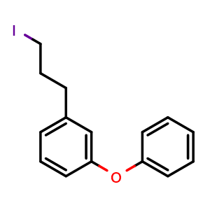 Chemical structure of 1-(3-Iodopropyl)-3-phenoxybenzene , CAS 157126-72-2, AChemBlock W162862