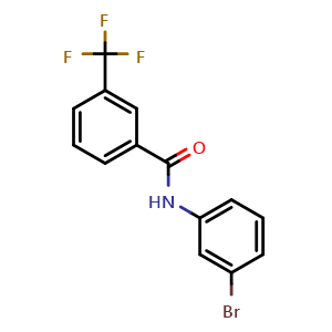 Chemical structure of N-(3-Bromophenyl)-3-(trifluoromethyl)benzamide , CAS 710310-54-6, AChemBlock W162868