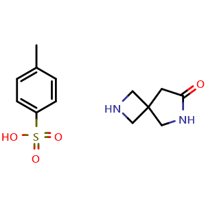 Chemical structure of 2,6-Diazaspiro[3 4]octan-7-one 4-methylbenzenesulfonate , CAS 1958100-97-4, AChemBlock W162880
