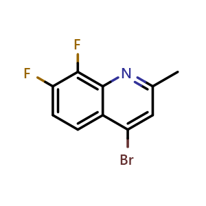Chemical structure of 4-Bromo-7,8-difluoro-2-methylquinoline , CAS 1189106-60-2, AChemBlock W162886