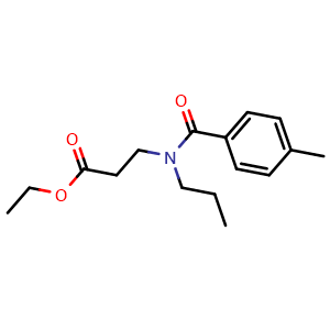 Chemical structure of Ethyl 3-(4-methyl-N-propylbenzamido)propanoate , CAS 1902708-44-4, AChemBlock W162895