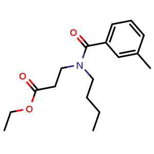 Chemical structure of Ethyl 3-(N-butyl-3-methylbenzamido)propanoate , CAS 1901822-79-4, AChemBlock W162897